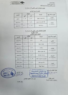 الصف الرابع الابتدائي