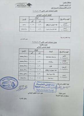 الصف السادس الابتدائي